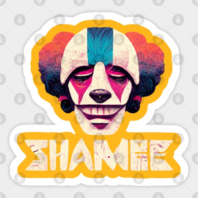 Shamee The Clown Faced Thriller Mustard Icebox Pie Ltd Variant Sticker by The Shamemakers